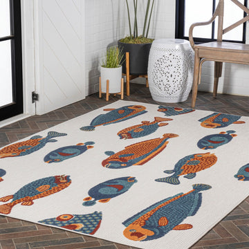 Algarve Modern Fish High-low Indoor/outdoor Area Rug